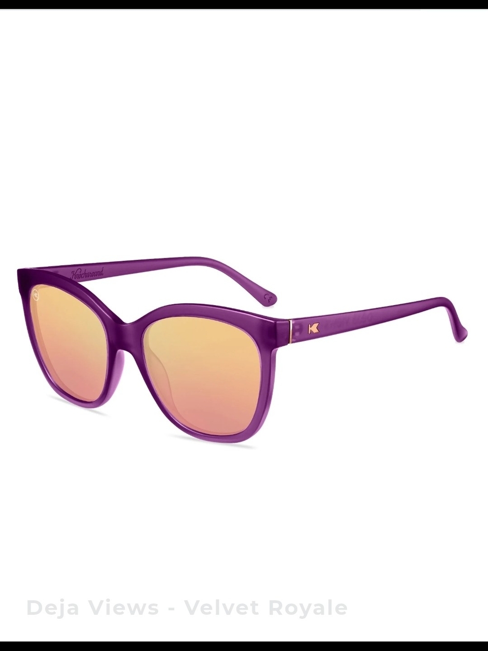 Kensie Purple Frame Sunglasses with Rose-Gold Mirror Lenses